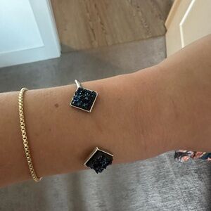 Kate Spade geode cuff bracelet - black and blue - like new